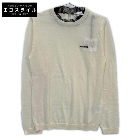 RED VALENTINO レッドヴァレンチノ XR3KC09J アイボリー ウール×カシミヤ レースカラー ニット トップス