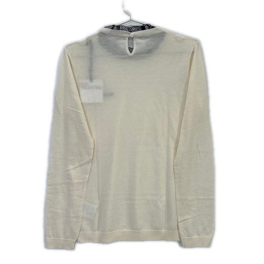 RED VALENTINO レッドヴァレンチノ XR3KC09J アイボリー ウール×カシミヤ レースカラー ニット トップス