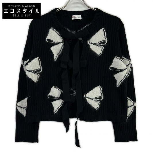 RED VALENTINO レッドヴァレンチノ WR3KA02T64A ブラック ウール リボン ニットカーディガン トップス
