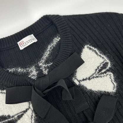 RED VALENTINO レッドヴァレンチノ WR3KA02T64A ブラック ウール リボン ニットカーディガン トップス