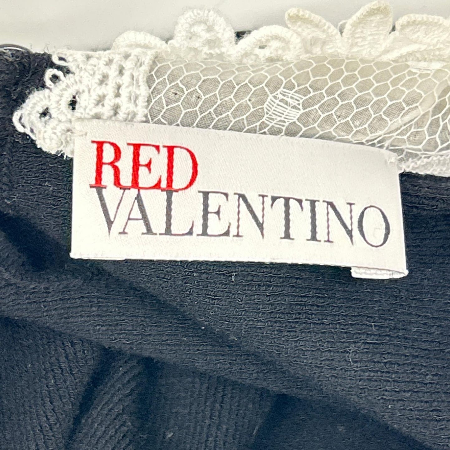 RED VALENTINO レッドヴァレンチノ RR3KCA16GTD ブラック レース ケーブルニット ワンピース