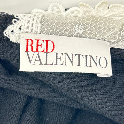 RED VALENTINO レッドヴァレンチノ RR3KCA16GTD ブラック レース ケーブルニット ワンピース