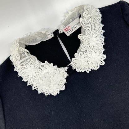 RED VALENTINO レッドヴァレンチノ RR3KCA16GTD ブラック レース ケーブルニット ワンピース
