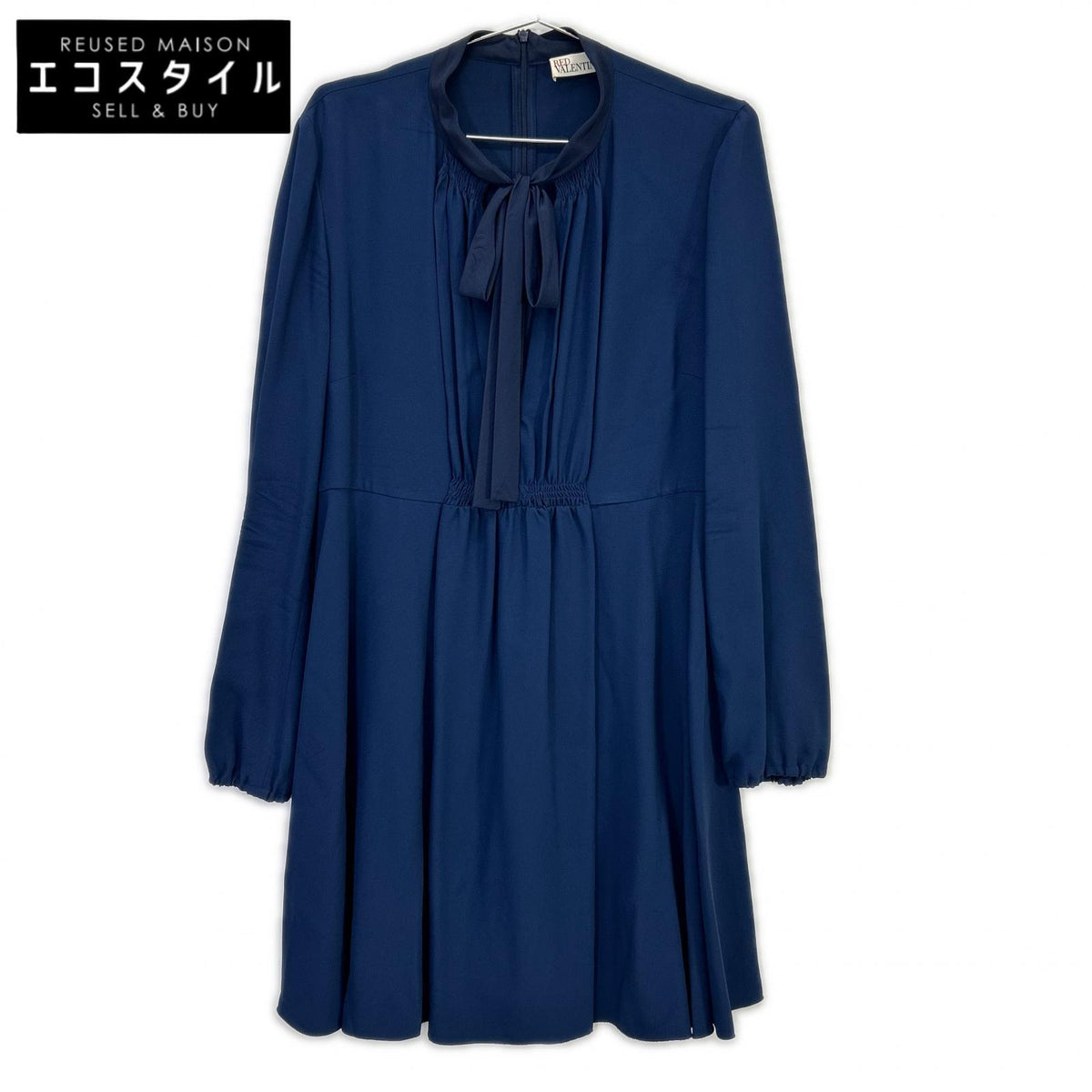 RED VALENTINO レッドヴァレンチノ QR0VA7P001U ネイビー アセテート ワンピース ワンピース