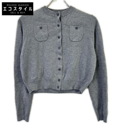 CABaN Gray Cotton x Cashmere Crew Neck Cardigan Top