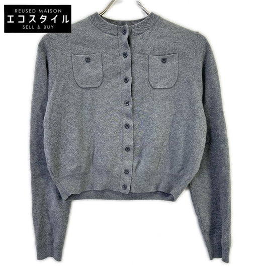 CABaN キャバン グレー コットン×カシミヤ クルーネックカーディガン トップス