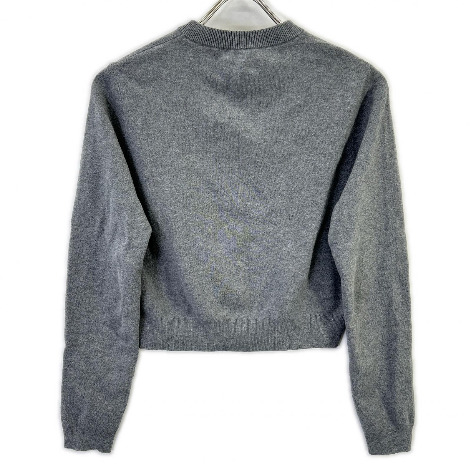CABaN Gray Cotton x Cashmere Crew Neck Cardigan Top