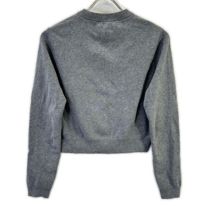 CABaN Gray Cotton x Cashmere Crew Neck Cardigan Top