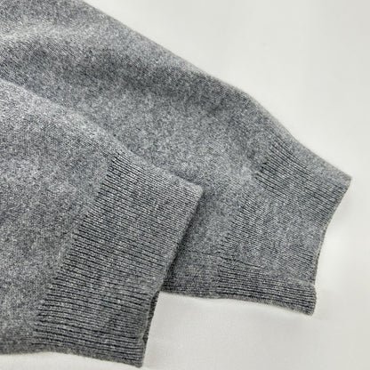 CABaN Gray Cotton x Cashmere Crew Neck Cardigan Top