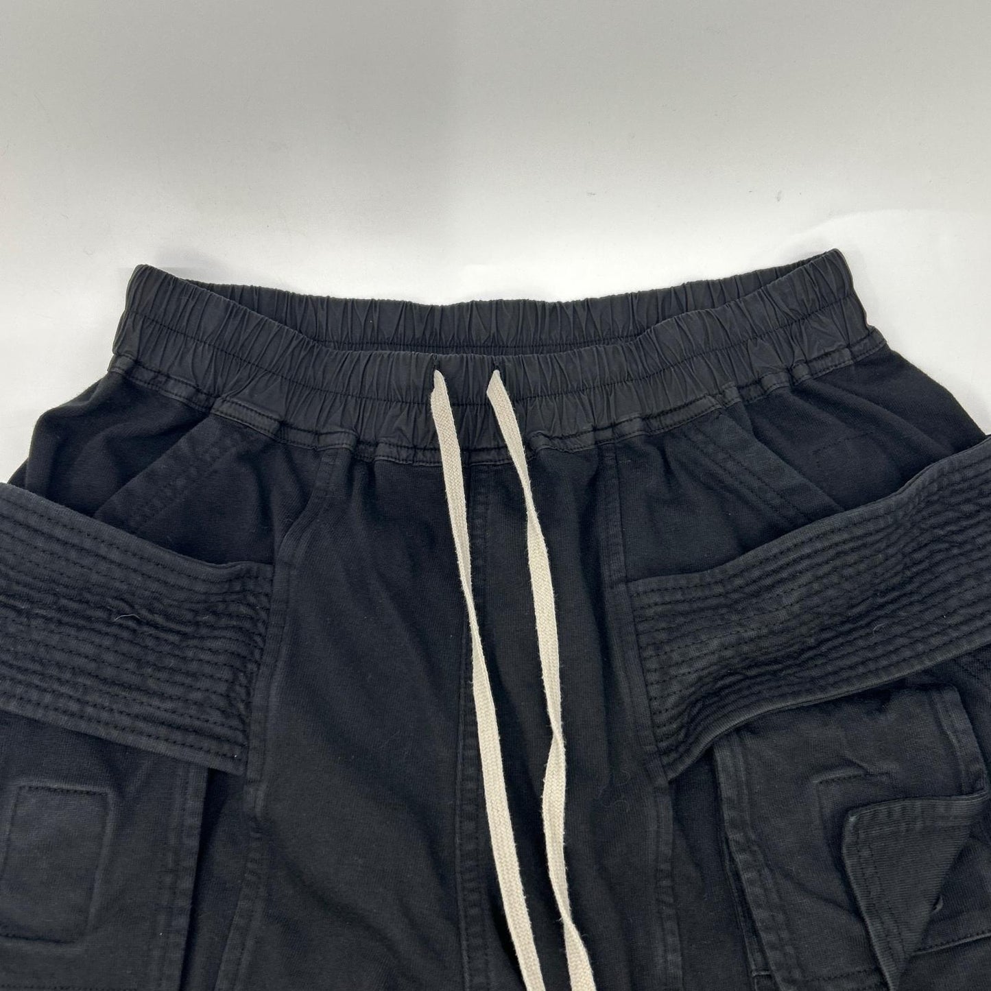 DRKSHDW DU01D1376-RIG Black Bleached Cargo Drawstring Pants Bottoms
