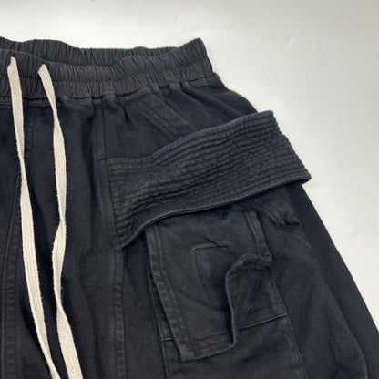 DRKSHDW DU01D1376-RIG Black Bleached Cargo Drawstring Pants Bottoms