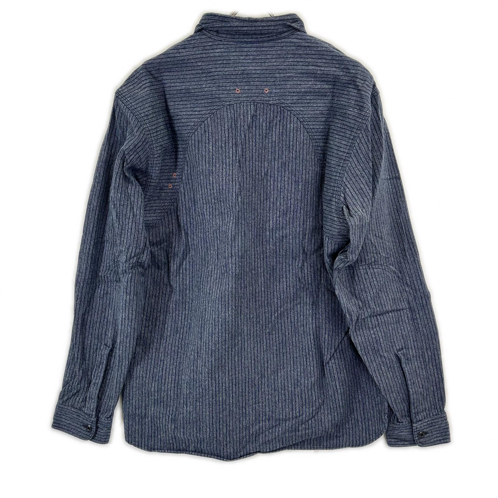 RRL Double RL 782529624001 Indigo Stripe Work Shirt Jacket Top