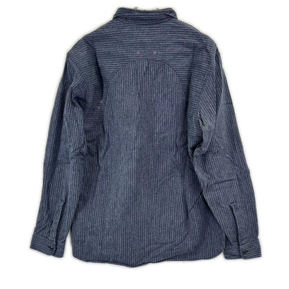 RRL Double RL 782529624001 Indigo Stripe Work Shirt Jacket Top