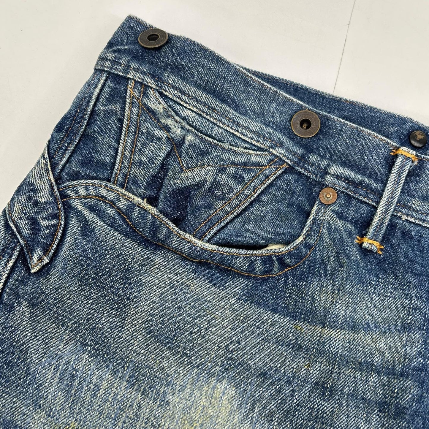 RRL ダブルアールエル USA製 R151RC01 ダメージ加工 PIONEER BUCKLE BACK JEANS ボトムス