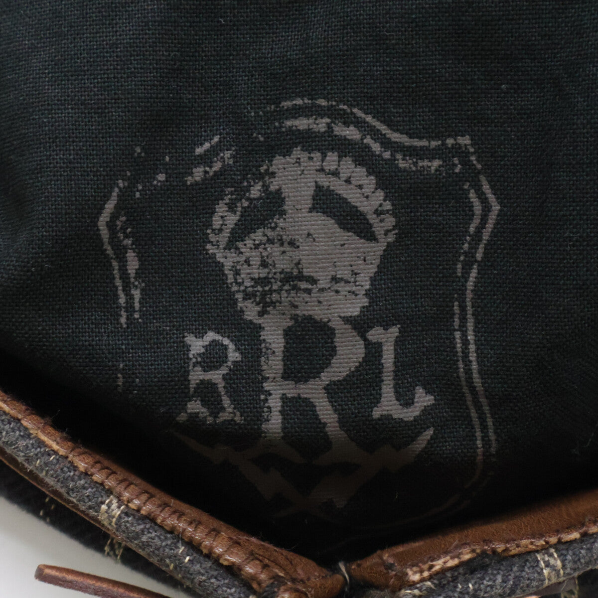 RRL ダブルアールエル 【新品同様】ヴィンテージ加工 コットン/レザー キャスケット 帽子