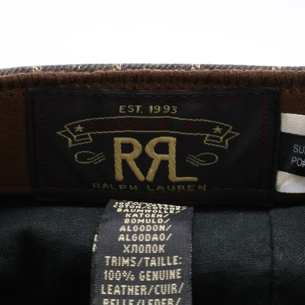 RRL ダブルアールエル 【新品同様】ヴィンテージ加工 コットン/レザー キャスケット 帽子