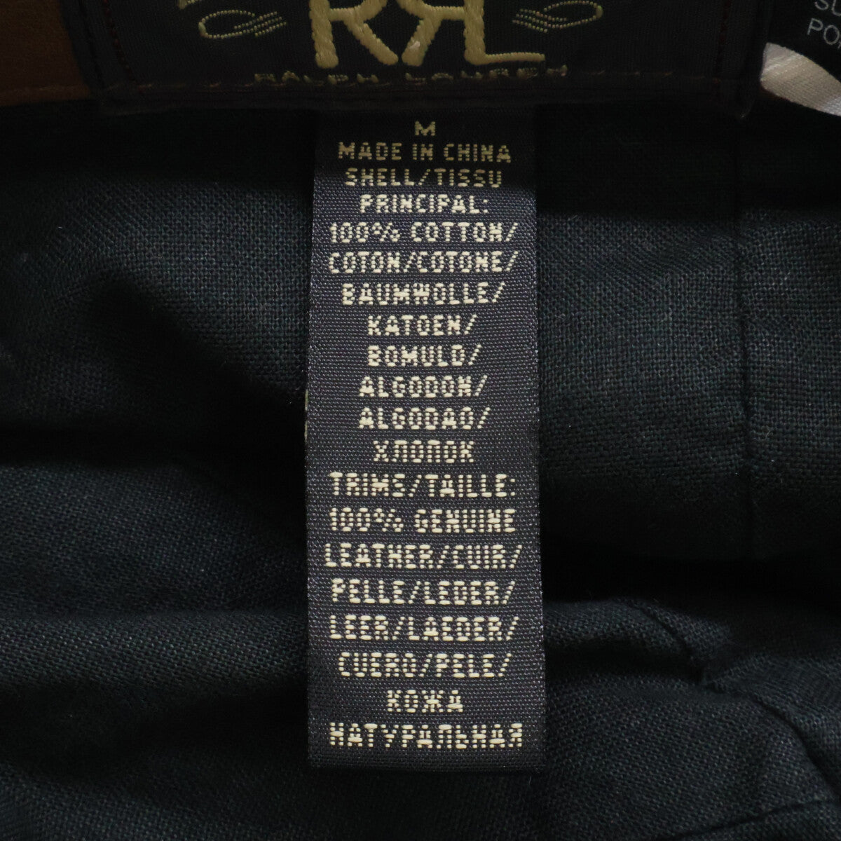 RRL ダブルアールエル 【新品同様】ヴィンテージ加工 コットン/レザー キャスケット 帽子