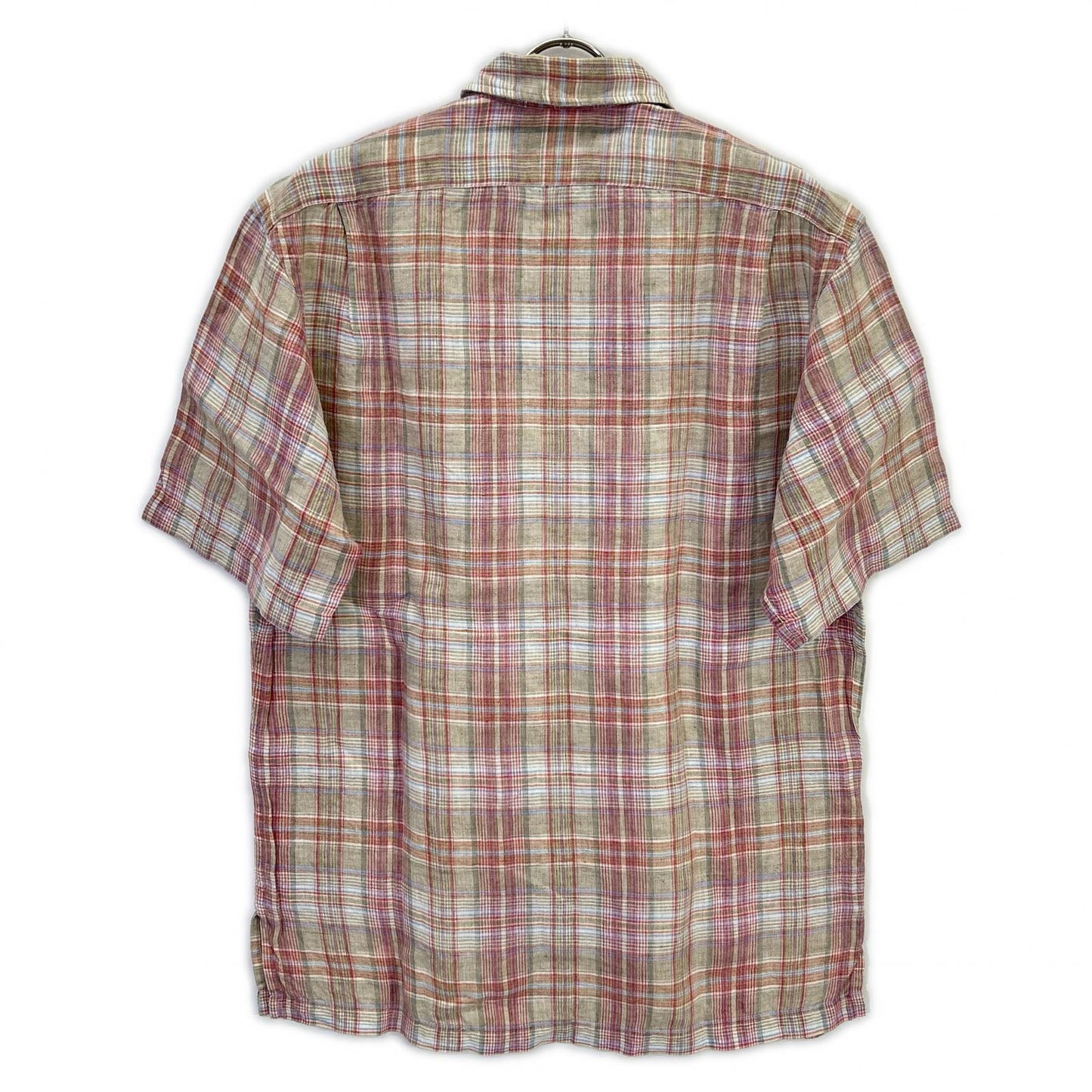 POLO RALPH LAUREN ポロ ラルフローレン 90年代 CLAYTON クレイトン チェック リネン100 オープンカラーシャツ トップス