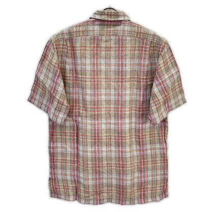 POLO RALPH LAUREN ポロ ラルフローレン 90年代 CLAYTON クレイトン チェック リネン100 オープンカラーシャツ トップス