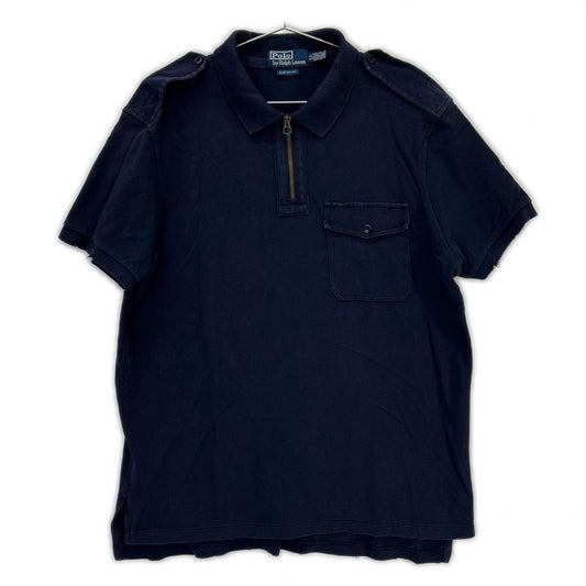90年代 CUSTOMFIT ﾊｰﾌｼﾞｯﾌﾟ ﾎﾟﾛｼｬﾂ トップス L L メンズ