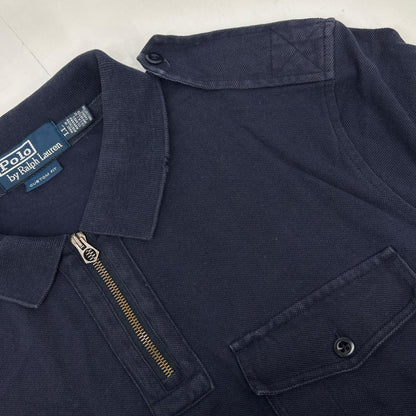 90s CUSTOMFIT Half-Zip Polo Shirt Top L L Men's