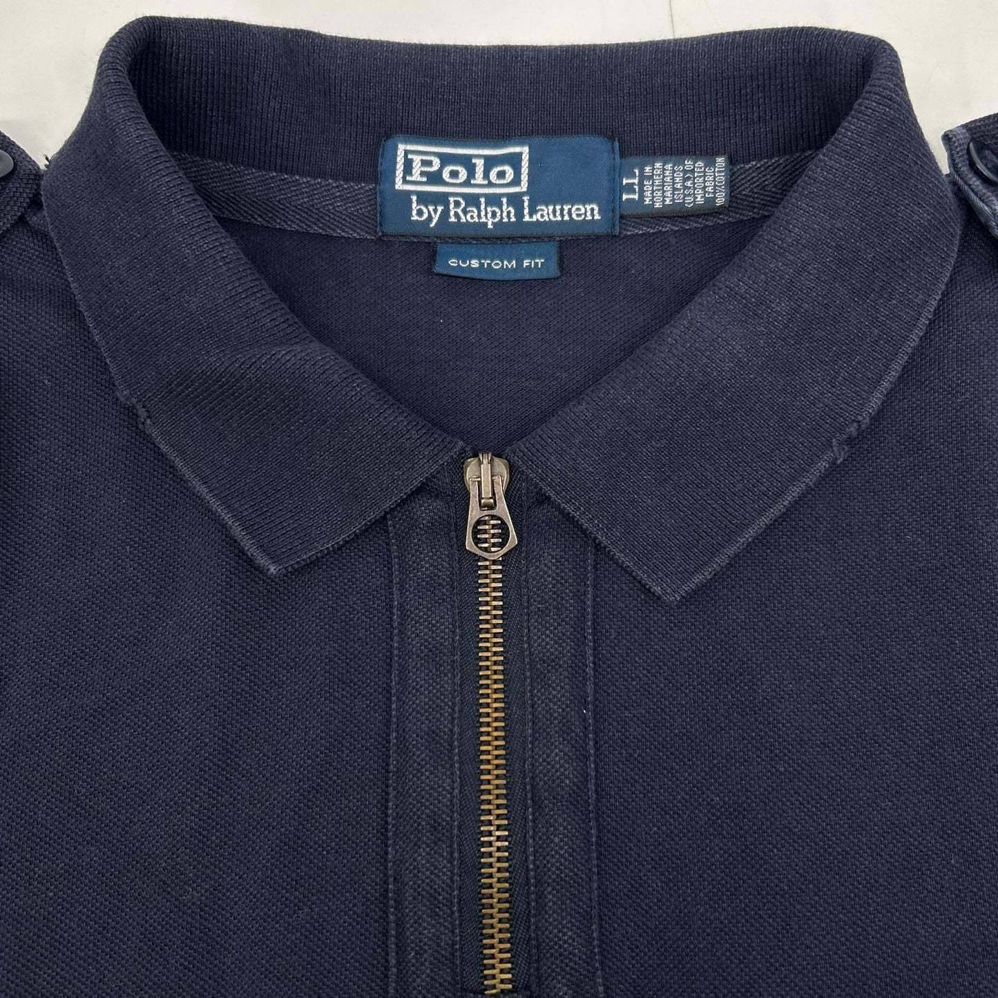 90s CUSTOMFIT Half-Zip Polo Shirt Top L L Men's