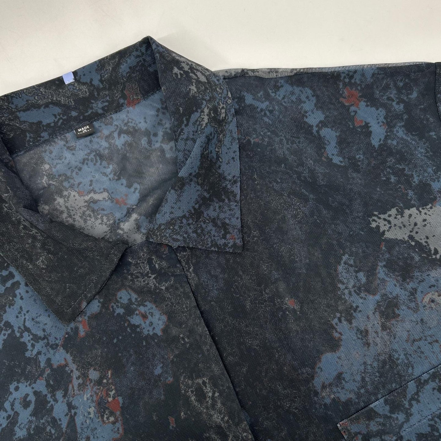 【BY MCQ】ﾈｲﾋﾞｰ 総柄 ｼｱｰ ｵｰﾌﾟﾝｶﾗｰ ｼｬﾂ トップス レディース