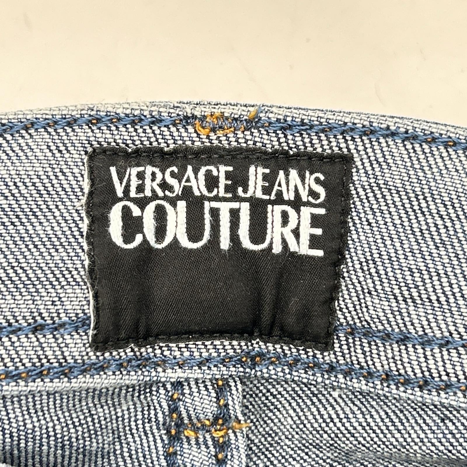 Versace Jeans ヴェルサーチジーンズ 73HAB5S5 インディゴ ポケット裾デザイン デニムパンツ ボトムス