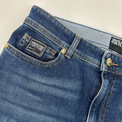 Versace Jeans ヴェルサーチジーンズ 73HAB5S5 インディゴ ポケット裾デザイン デニムパンツ ボトムス