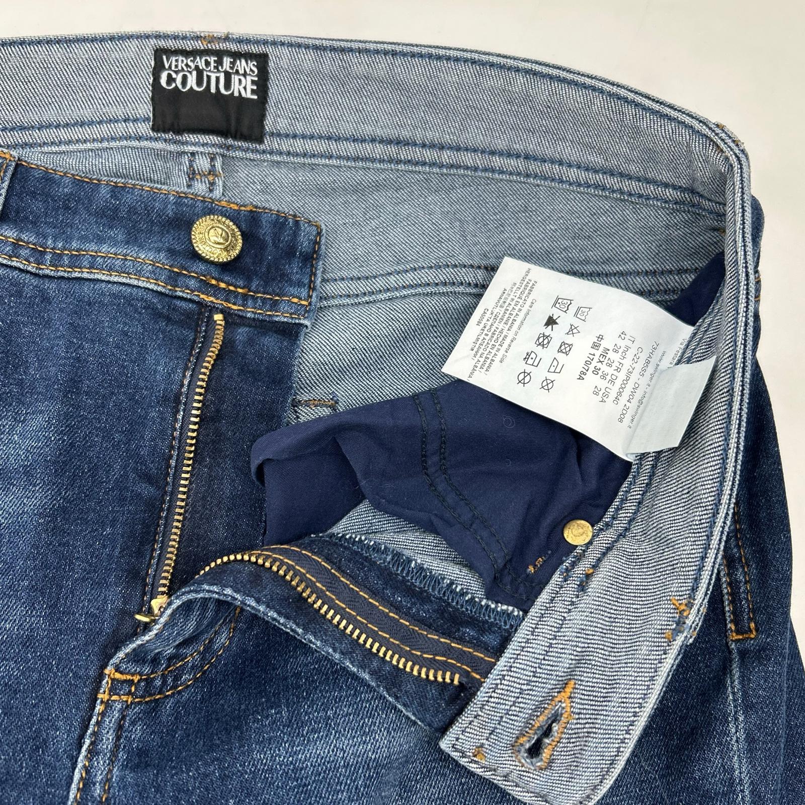 Versace Jeans ヴェルサーチジーンズ 73HAB5S5 インディゴ ポケット裾デザイン デニムパンツ ボトムス
