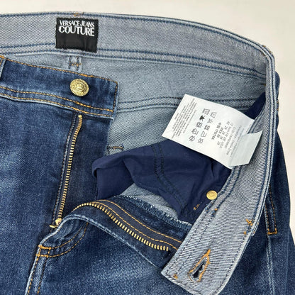 Versace Jeans ヴェルサーチジーンズ 73HAB5S5 インディゴ ポケット裾デザイン デニムパンツ ボトムス