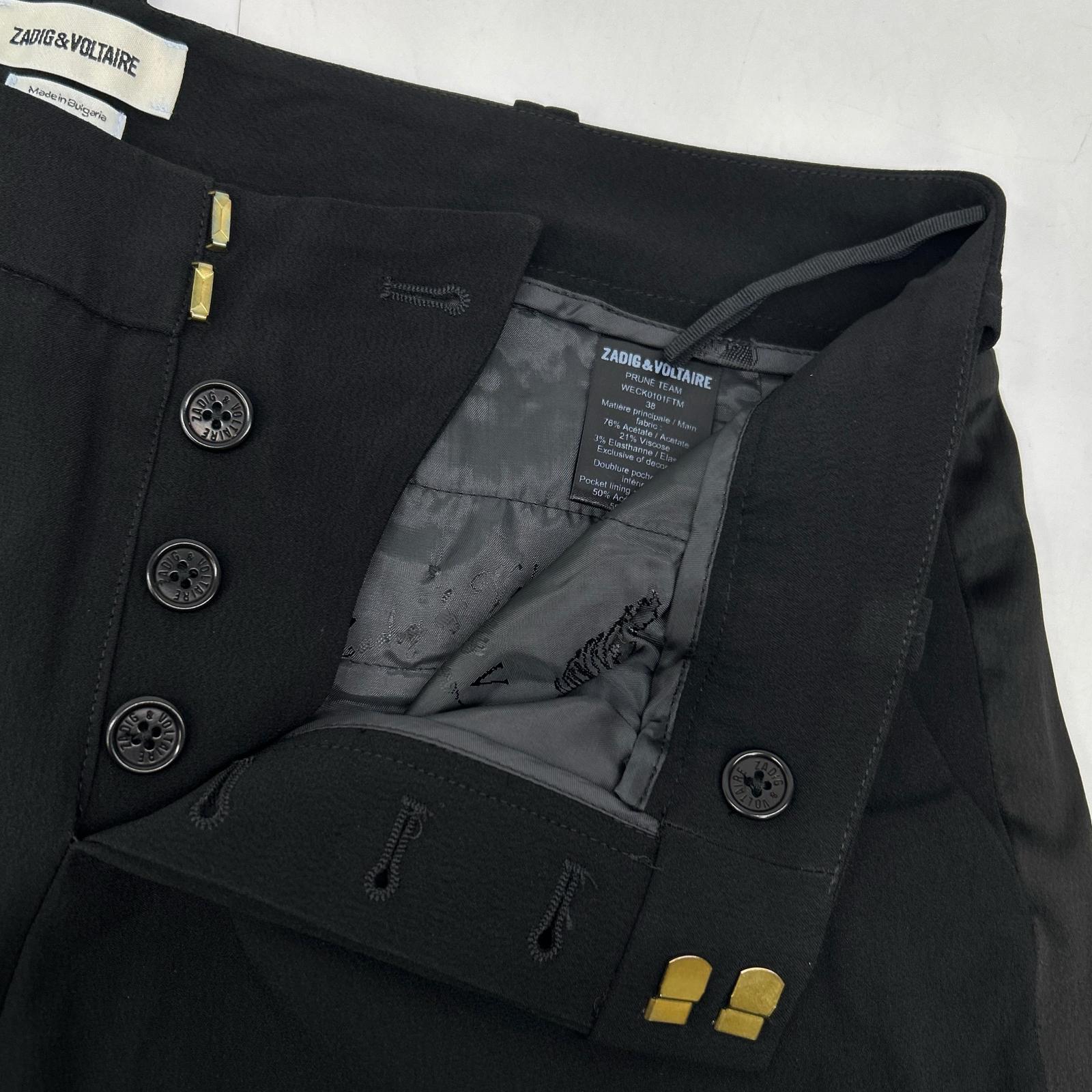 Zadig&Voltaire ザディグエヴォルテール ブラック サイドライン スラックスパンツ ボトムス