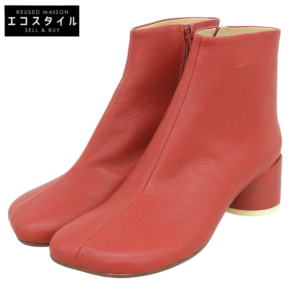 MM6 Maison Margiela 几乎全新 皮革踝靴 女款 红色 37 S59WU0173 鞋子