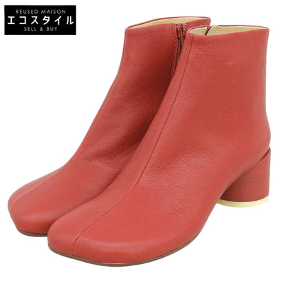 MM6 Maison Margiela 几乎全新 皮革踝靴 女款 红色 37 S59WU0173 鞋子