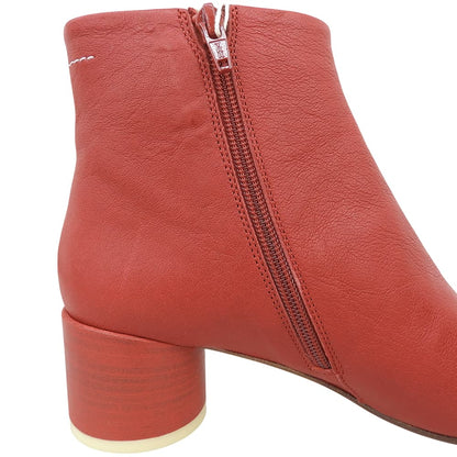 MM6 Maison Margiela Excellent Condition Leather Ankle Boots Shoes Women's Red 37 S59WU0173 Shoes