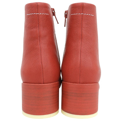 MM6 Maison Margiela 几乎全新 皮革踝靴 女款 红色 37 S59WU0173 鞋子