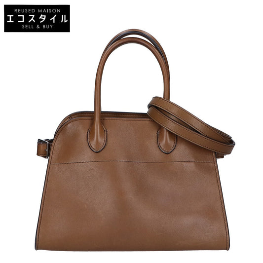 THE ROW W1190 L72 Saddle Leather Soft Margaux 10 2WAY Shoulder Bag Handbag