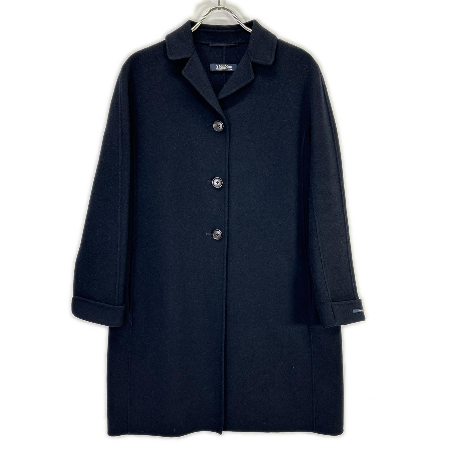 S MaxMara エスマックスマーラ 【Cucito A Mano】ネイビー ウール100 チェスターコート コート