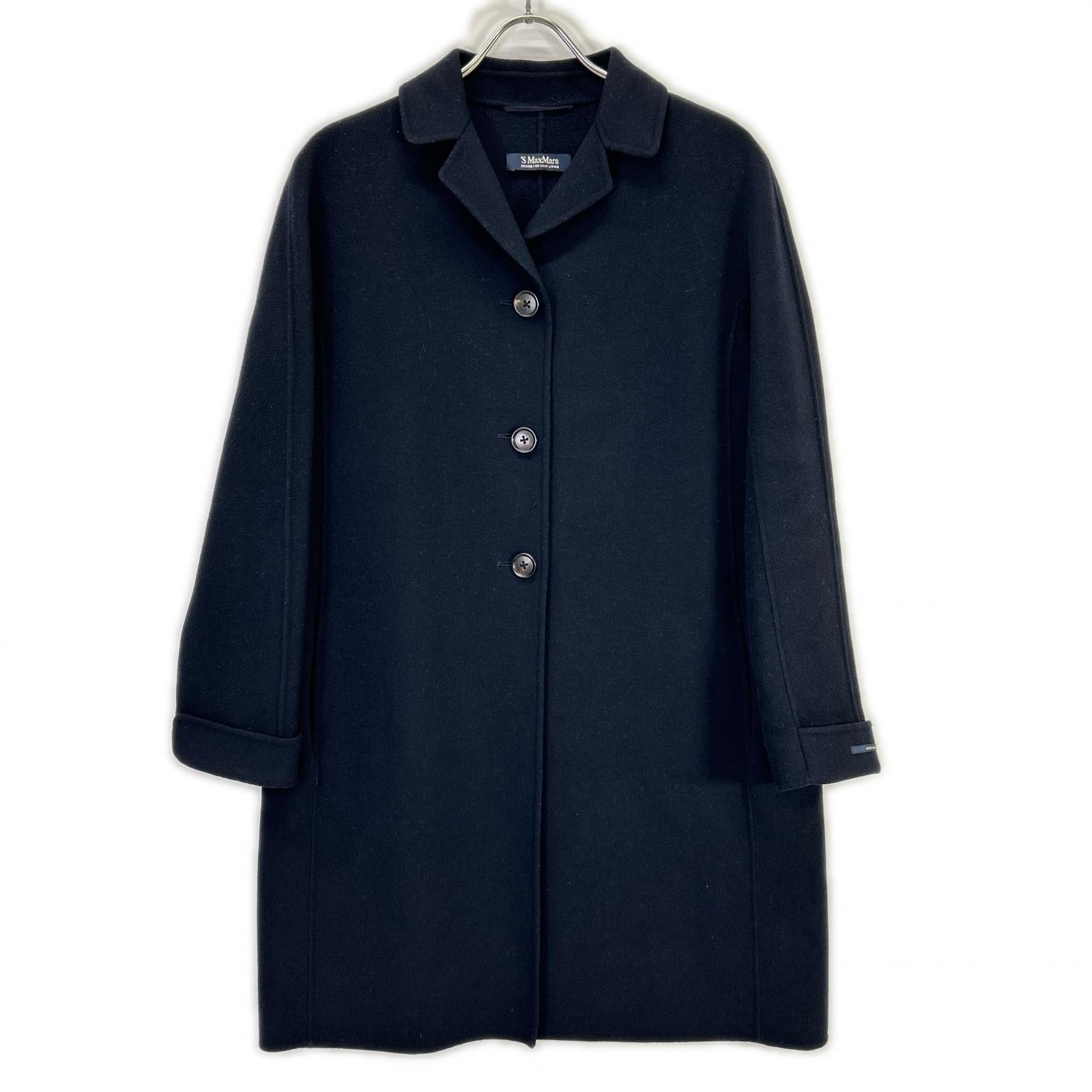 S MaxMara エスマックスマーラ 【Cucito A Mano】ネイビー ウール100 チェスターコート コート