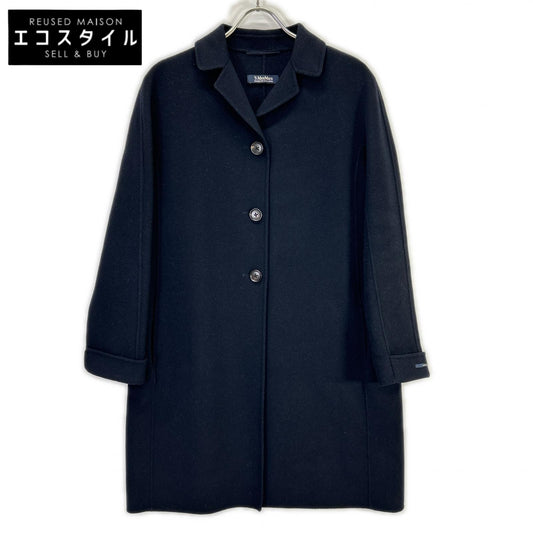S MaxMara エスマックスマーラ 【Cucito A Mano】ネイビー ウール100 チェスターコート コート