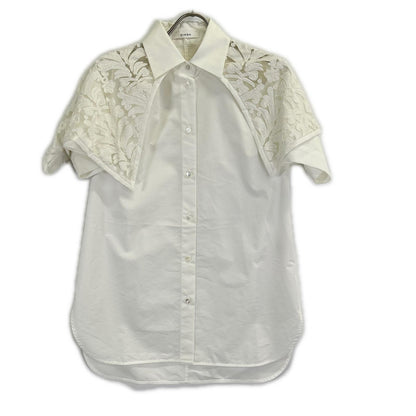 CINOH チノ 23SST004 ホワイト SUPIMA C/PE/PU HALF SLEEVE CAPE SHIRT トップス