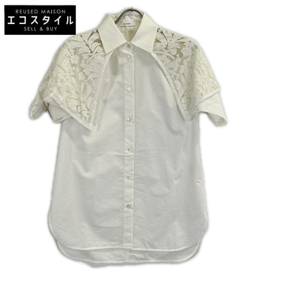 CINOH チノ 23SST004 ホワイト SUPIMA C/PE/PU HALF SLEEVE CAPE SHIRT トップス