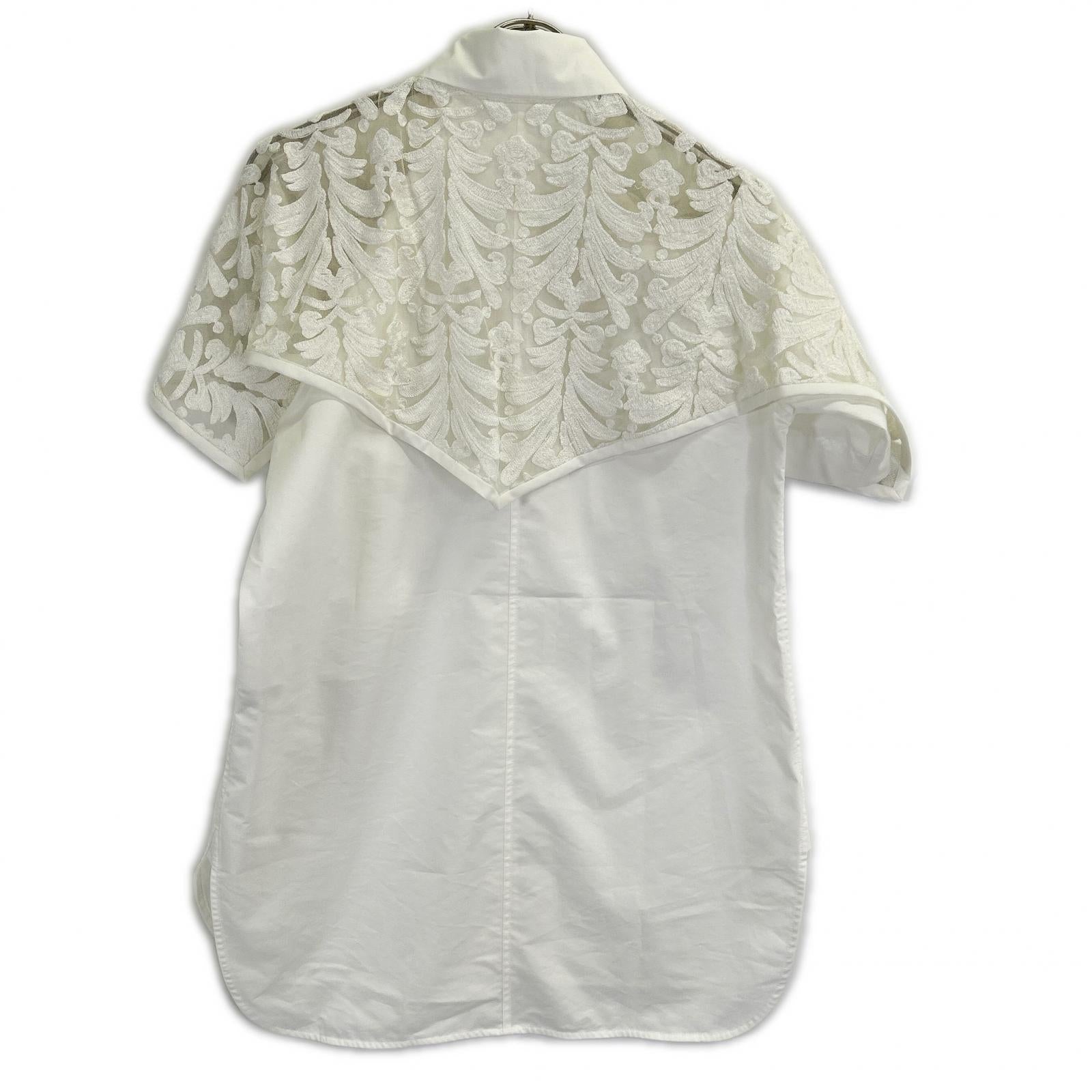 CINOH チノ 23SST004 ホワイト SUPIMA C/PE/PU HALF SLEEVE CAPE SHIRT トップス