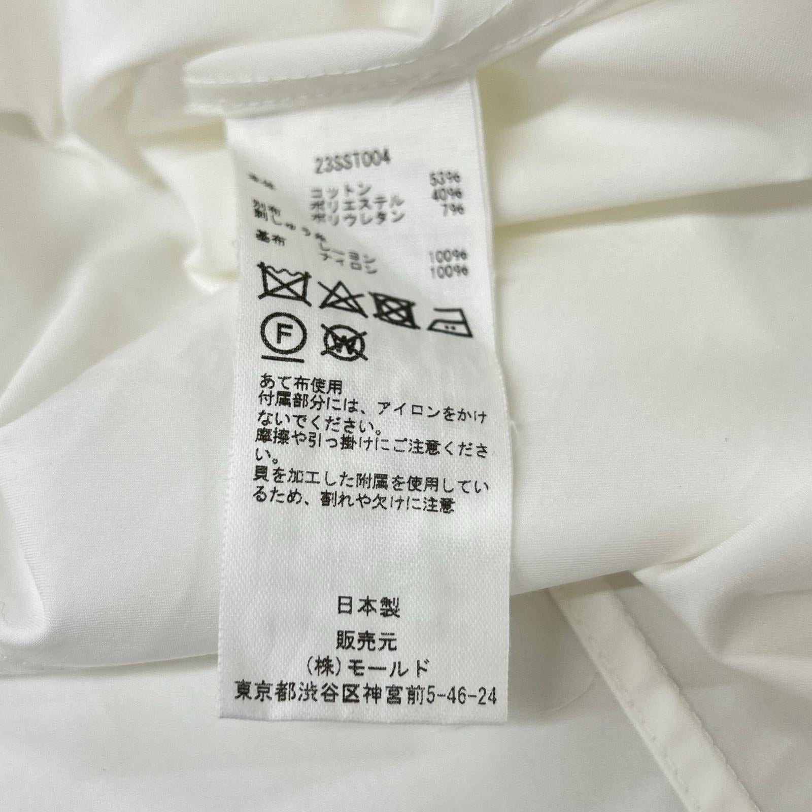CINOH チノ 23SST004 ホワイト SUPIMA C/PE/PU HALF SLEEVE CAPE SHIRT トップス