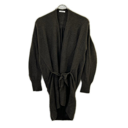 16-570 Green Wool Blend Long Knit Cardigan Women's Top