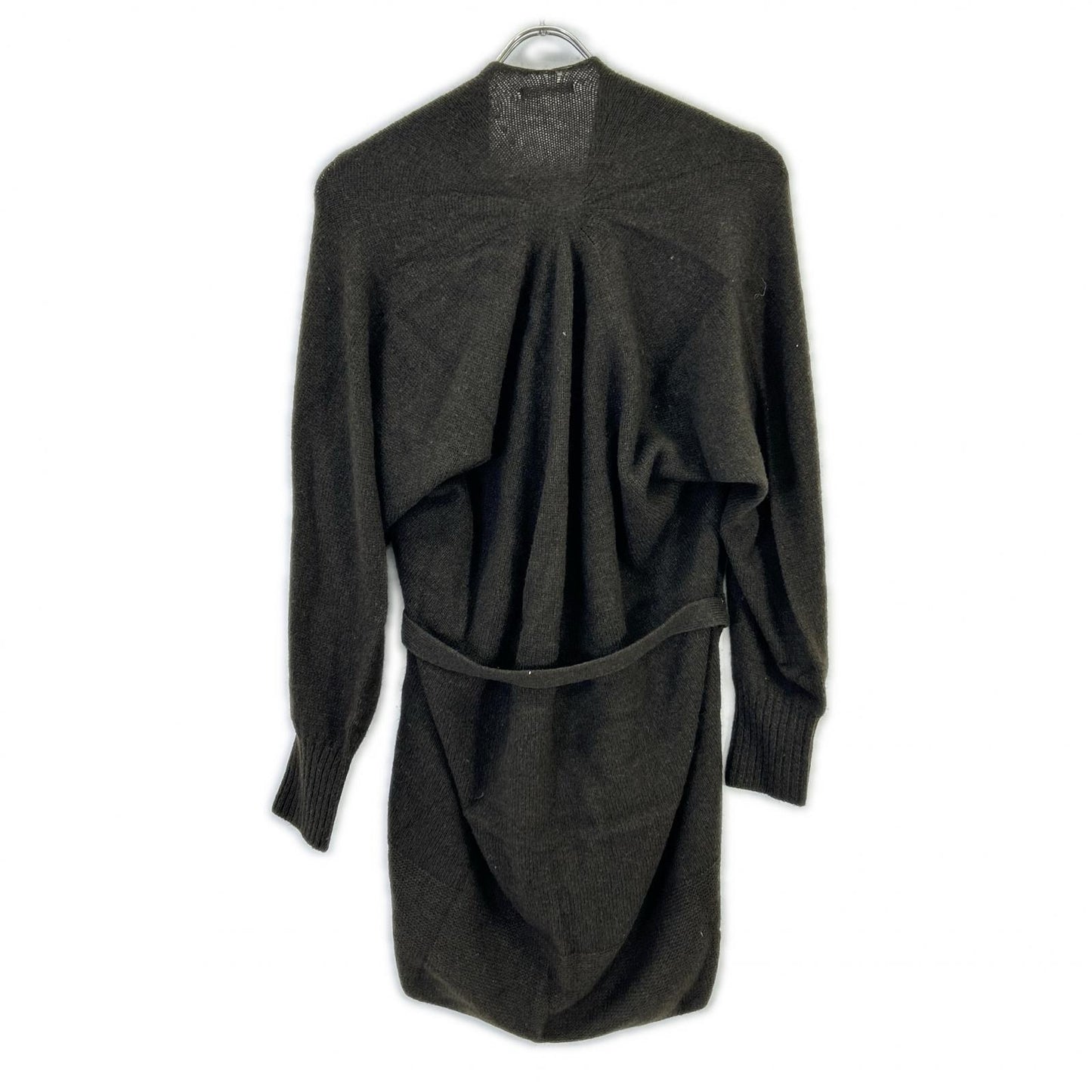 16-570 Green Wool Blend Long Knit Cardigan Women's Top