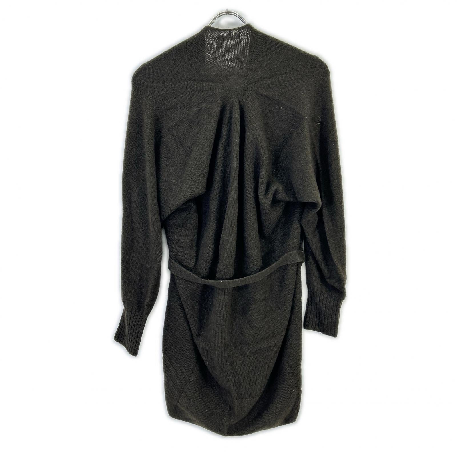 16-570 Green Wool Blend Long Knit Cardigan Women's Top