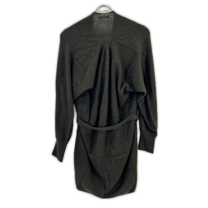 16-570 Green Wool Blend Long Knit Cardigan Women's Top