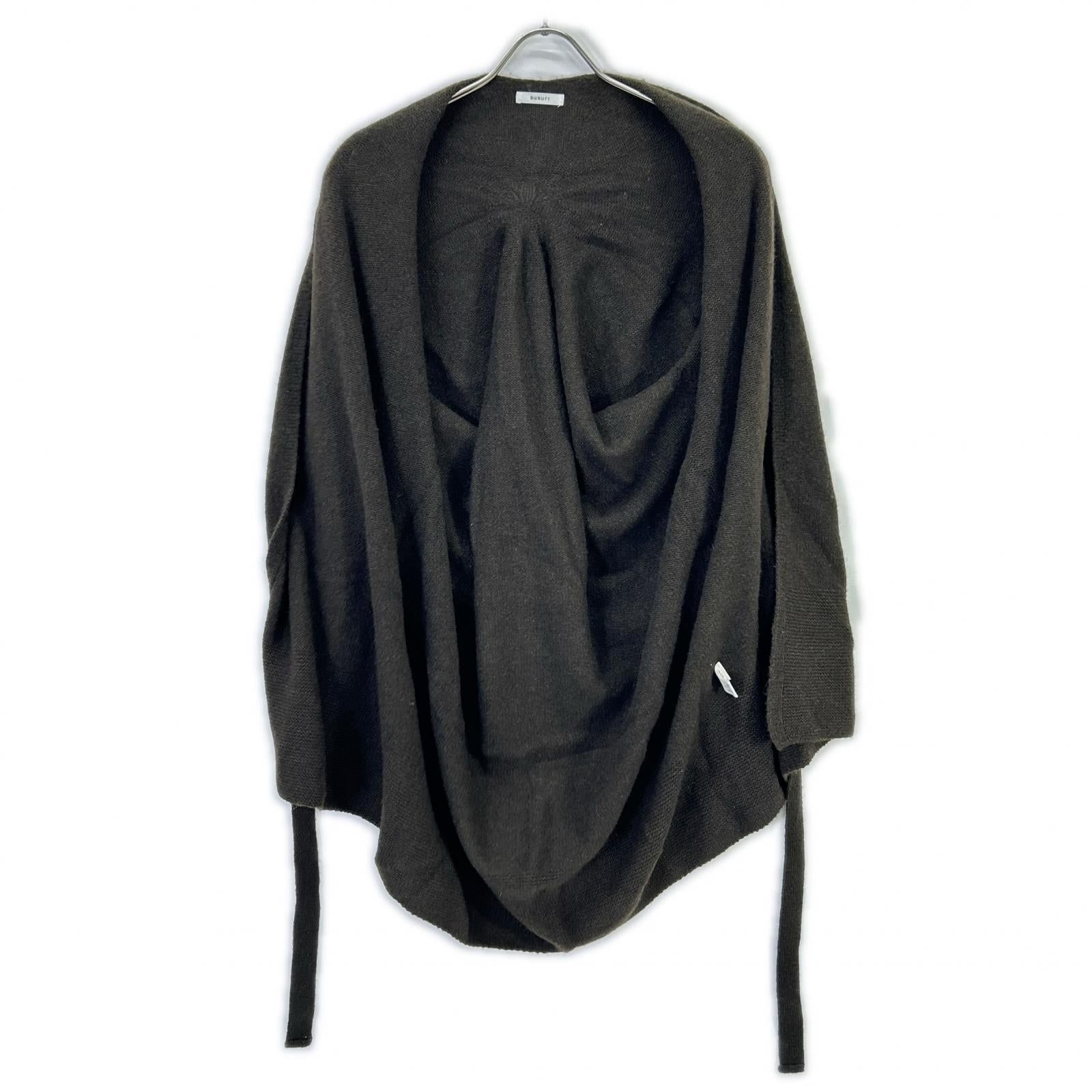 16-570 Green Wool Blend Long Knit Cardigan Women's Top