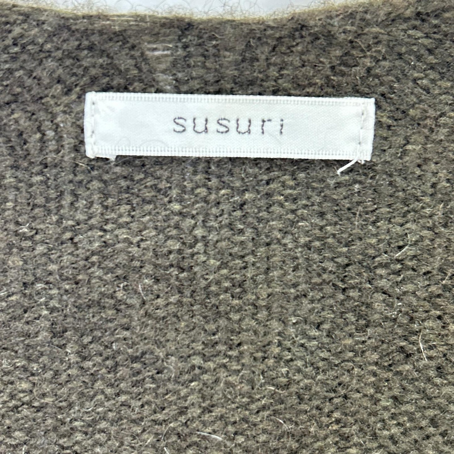 16-570 Green Wool Blend Long Knit Cardigan Women's Top
